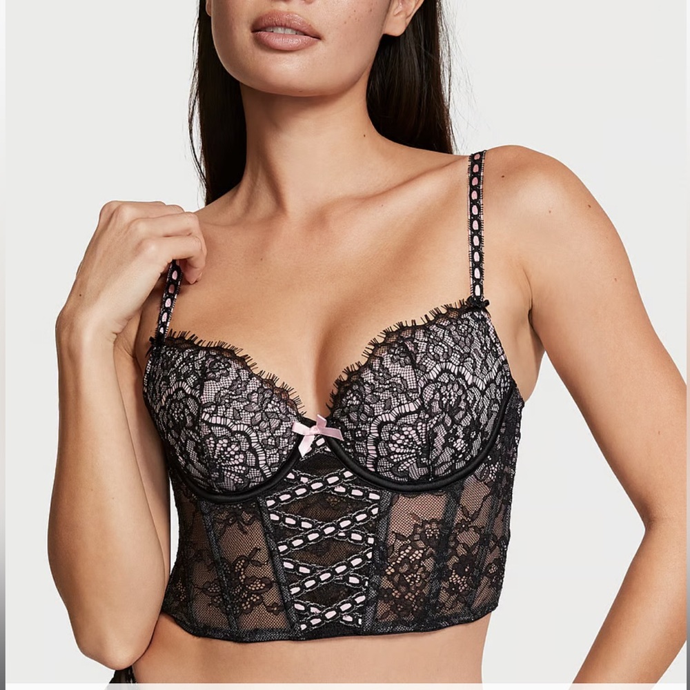 Victoria Secret Black and Pink Corset
